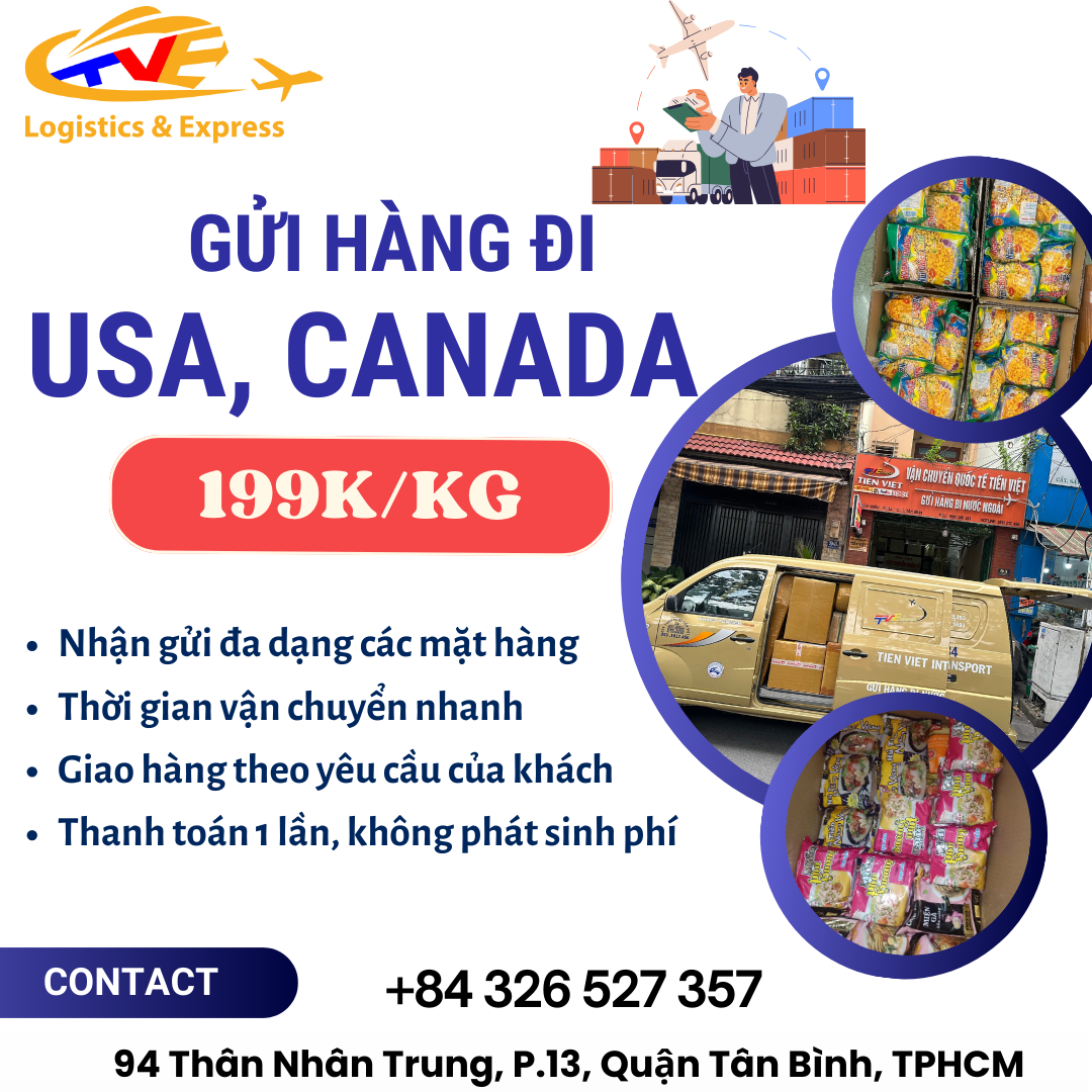 Gửi hàng đi USA, Canada - Tiến Việt Express